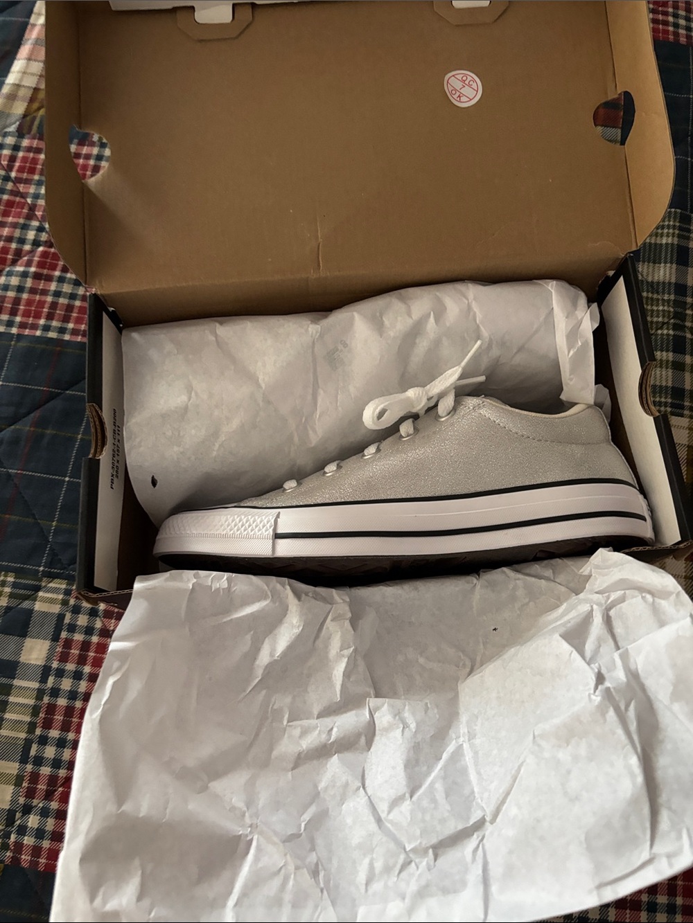 Converse All Star Low Top Sneakers - White and silver - Picture 9 of 10